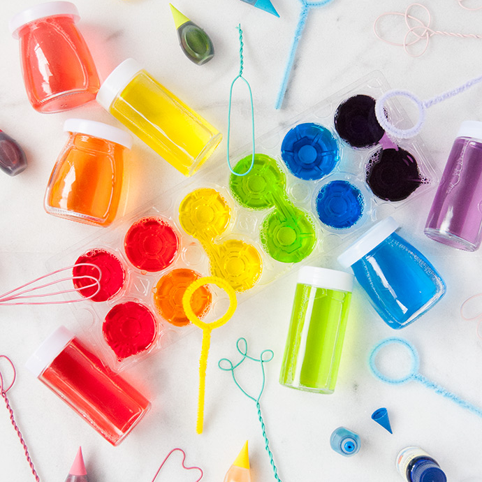 rainbow bubble making