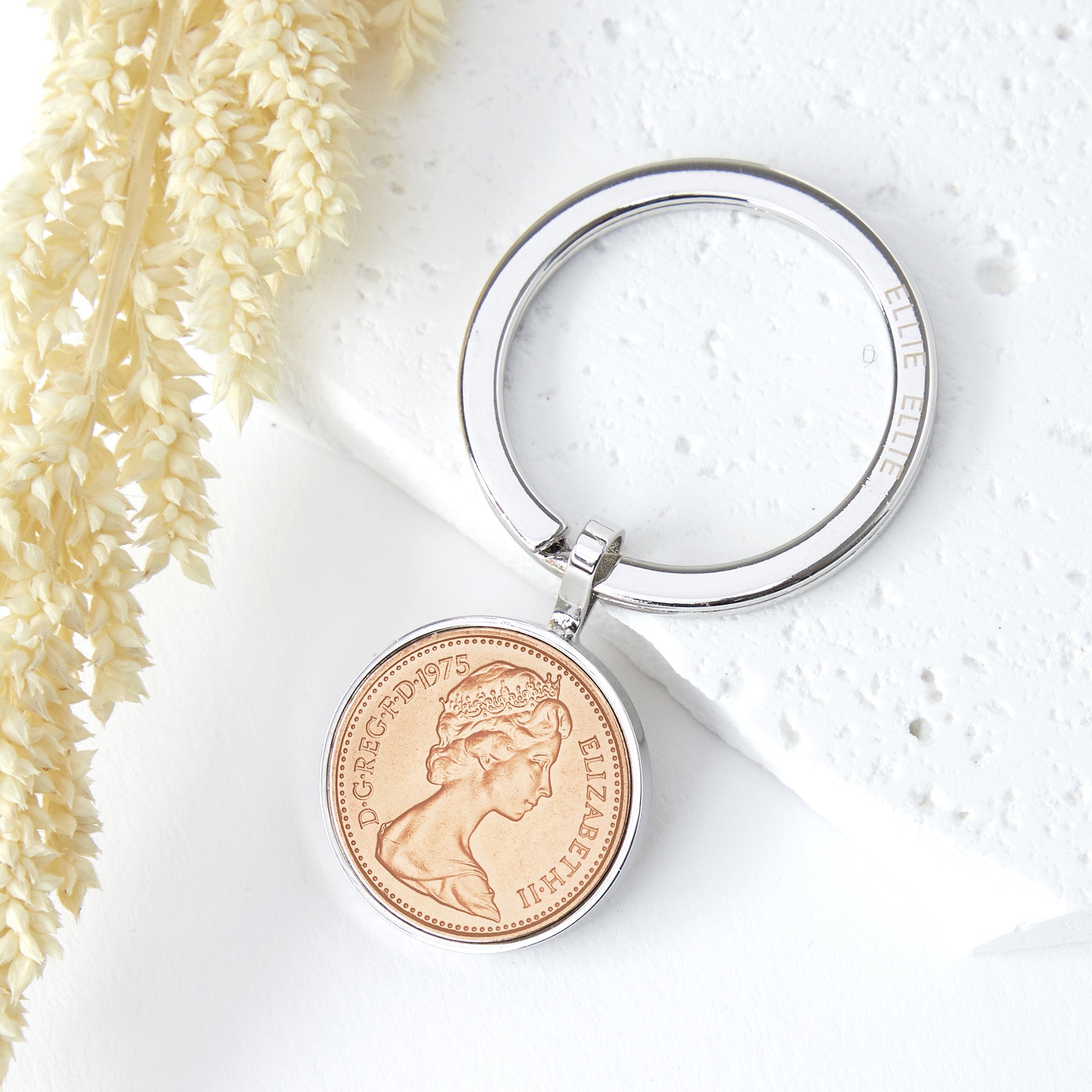 50th Birthday 1975 Penny Keyring – Ellie Ellie