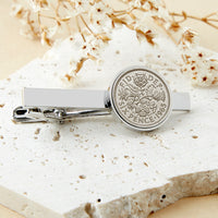 60th Birthday 1965 Sixpence Year Coin Tie Clip