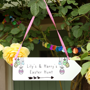 Personalised Easter Hunt Arrow Sign