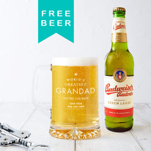 Personalised 'Worlds Greatest Grandad' Beer Tankard
