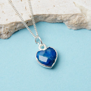 Sterling Silver September Sapphire Necklace Card