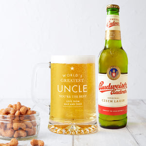 Personalised 'Worlds Greatest Uncle' Beer Tankard