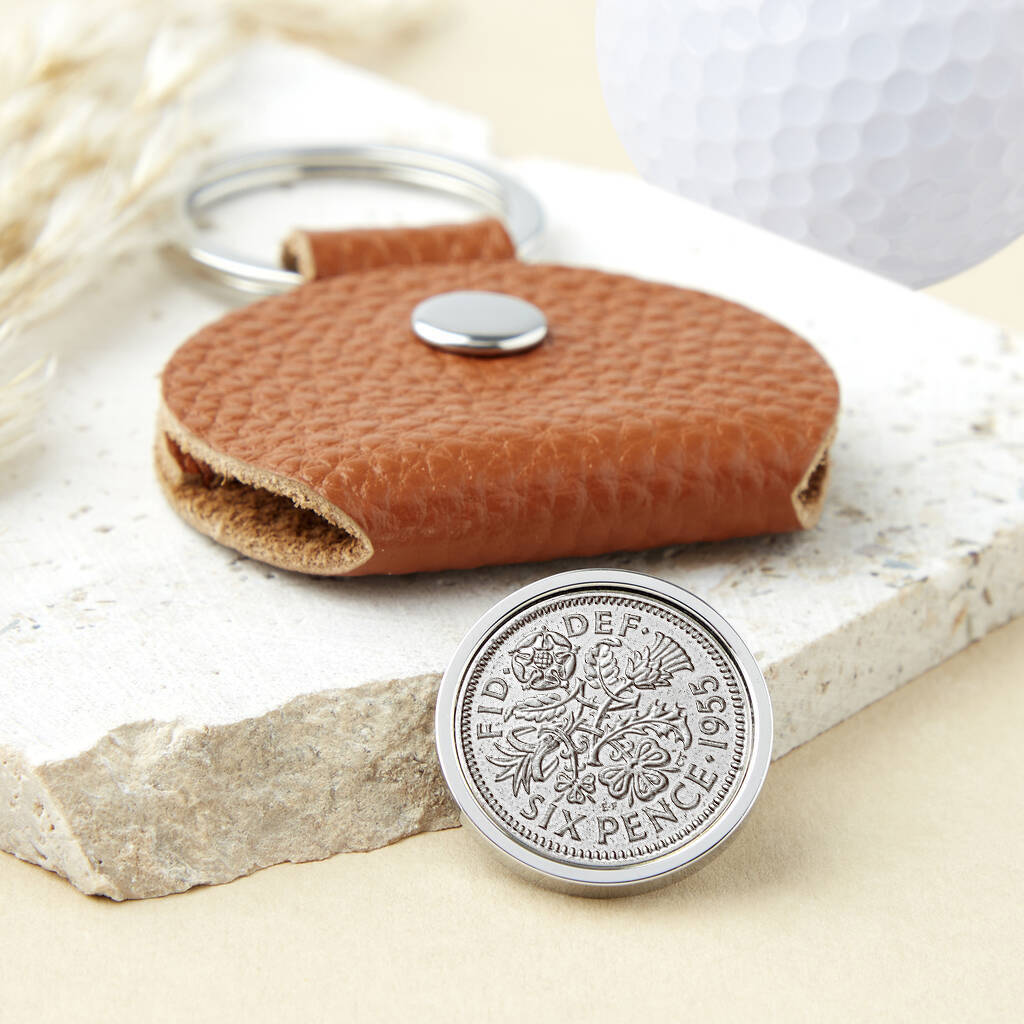 60th Birthday 1965 Sixpence Coin Golf Marker