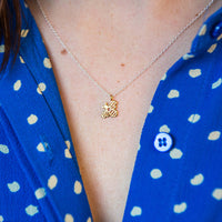 Classic Sterling Silver And Gold Queen Bee Necklace