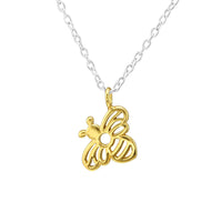Classic Sterling Silver And Gold Queen Bee Necklace