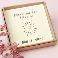 Bonus Mum Sterling Silver Heart Mother's Day Necklace