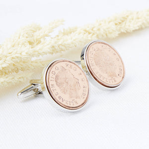 Lucky Penny Coin Cufflinks 1971 To 2008