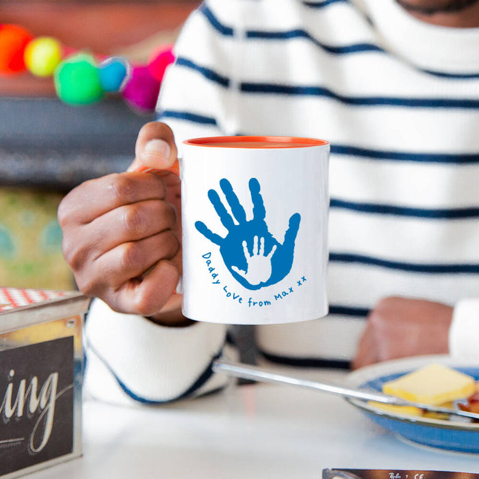 Personalised Daddy And Me Handprints Father's Day Mug