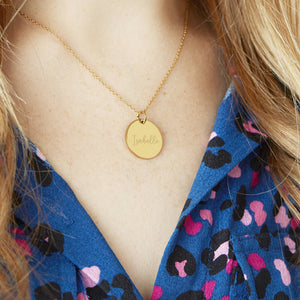 Personalised Name Gold Plated Disc Necklace