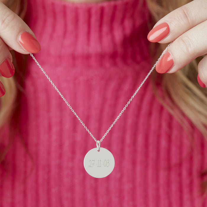 Personalised Special Date Silver Plated Necklace