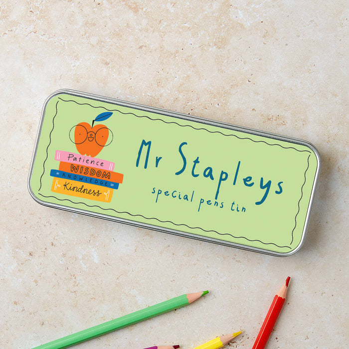 Personalised Special Teachers Pen And Pencil Tin