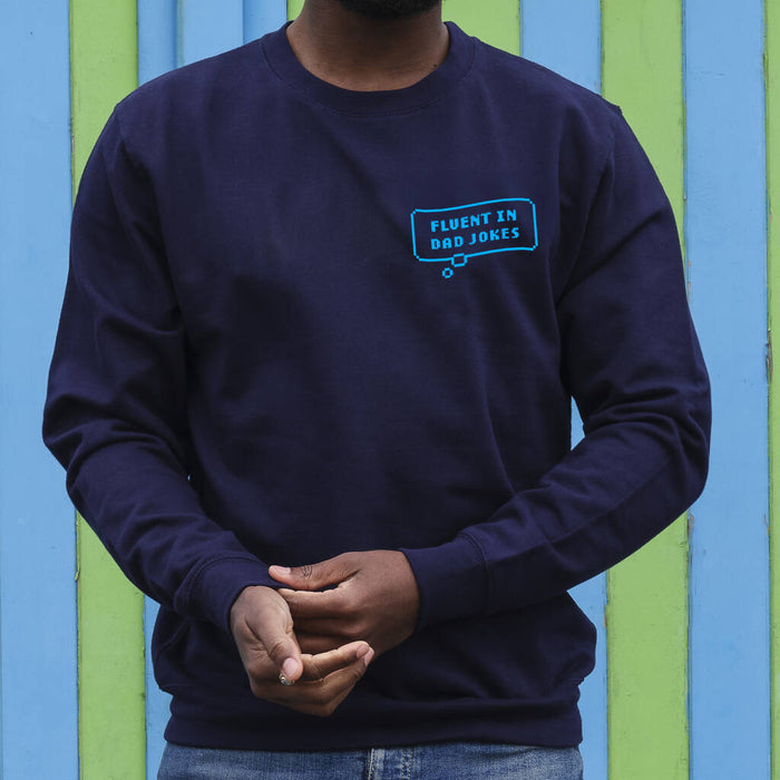 Pixelated Fluent In Dad Jokes Men's Sweatshirt