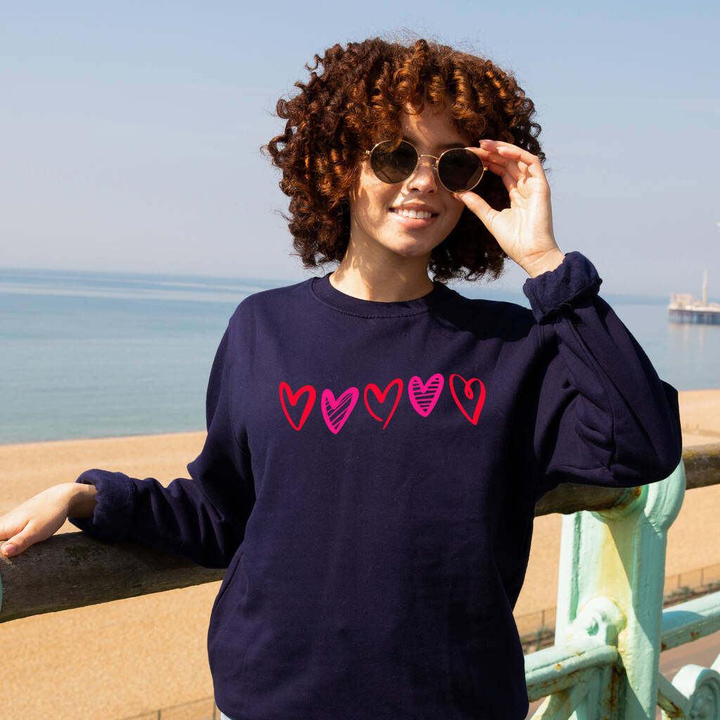 Red And Pink Neon Love Heart Sweatshirt – Ellie Ellie