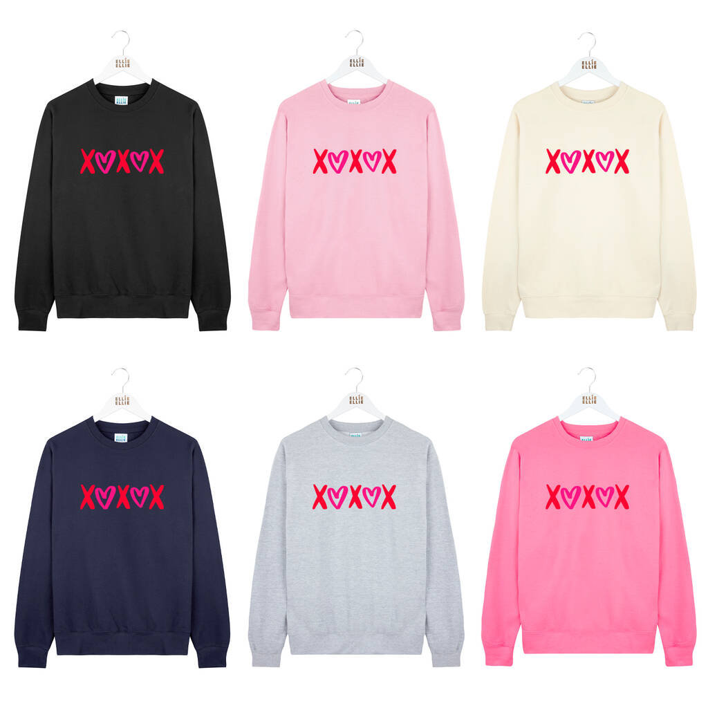 Red And Pink Neon Xoxox Hugs And Kisses Sweatshirt