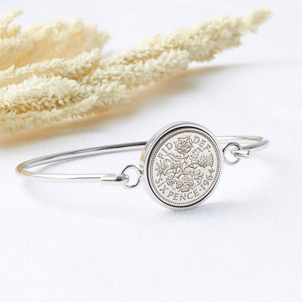 Silver coin charm bracelet sale