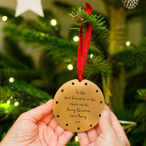 Personalised Message Gold Christmas Decoration