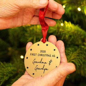 Personalised First Christmas As Grandparents Decoration