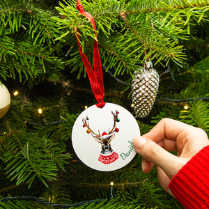 Personalised Christmas Reindeer Tree Decoration