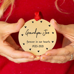 Personalised Remembrance In Our Hearts Christmas Bauble