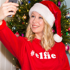 #Elfie' Unisex Christmas Jumper Sweatshirt