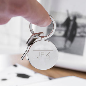 Initial Personalised Solid Circle Disc Keyring