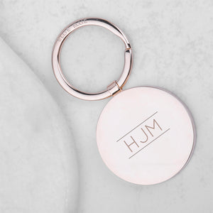 Initial Personalised Solid Circle Disc Keyring