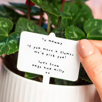 Personalised Mother's Day Handwritten Plant Marker