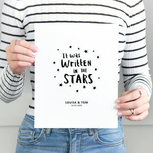 Personalised 'Written In The Stars' Couples Print