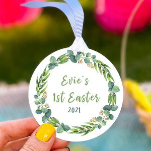 Personalised Babies First Easter Wreath Decoration