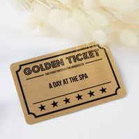 Personalised Golden Ticket Gift Voucher Wallet Keepsake