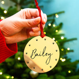 Personalised Pet Name Christmas Tree Decoration