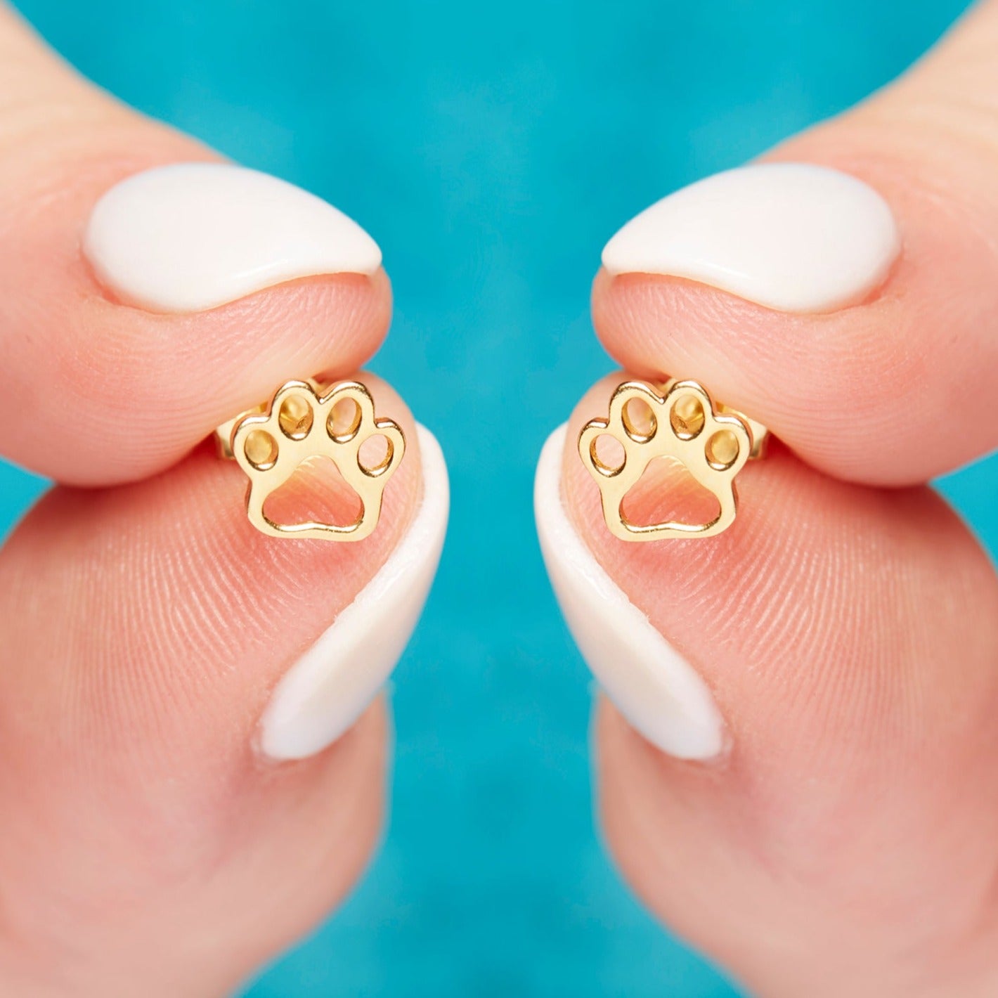 Gold Plated Sterlng Silver Paw Stud Earrings – Ellie Ellie