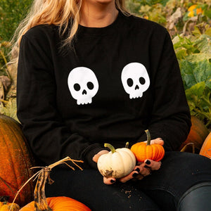Twin Skull Halloween Sweatshirt Jumper