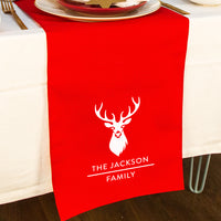 Personalised Stag Head Christmas Table Runner