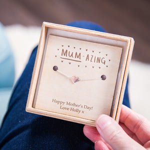 Mumazing' Amazing Mum Personalised Heart Bracelet