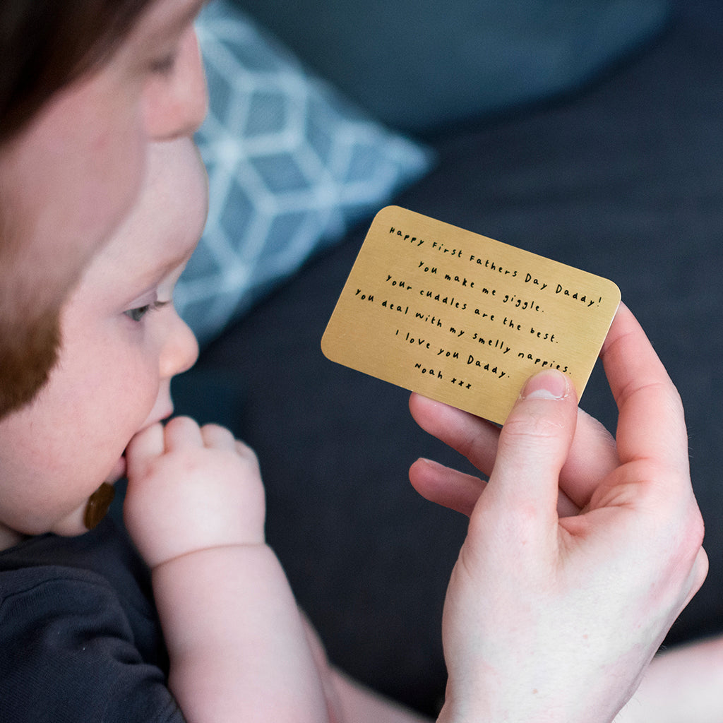 First Father's Day Personalised Message Wallet Keepsake