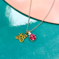 Classic Sterling Silver And Gold Queen Bee Necklace
