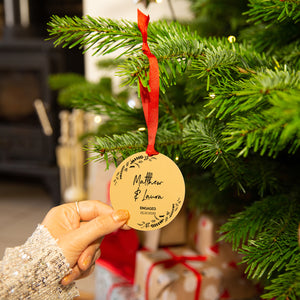 Personalised Engagement Christmas Decoration
