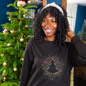 Christmas Tree Confetti Scatter Sweatshirt Jumper