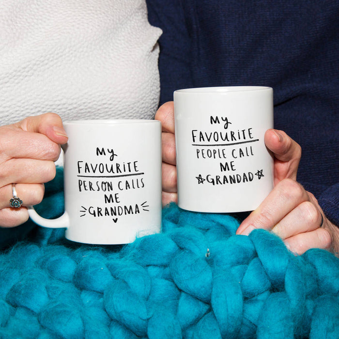 Favourite People Call Me Grandma / Grandad Mug Set