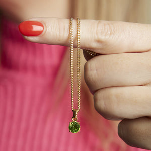 Gold Plated August Peridot Birthstone Necklace