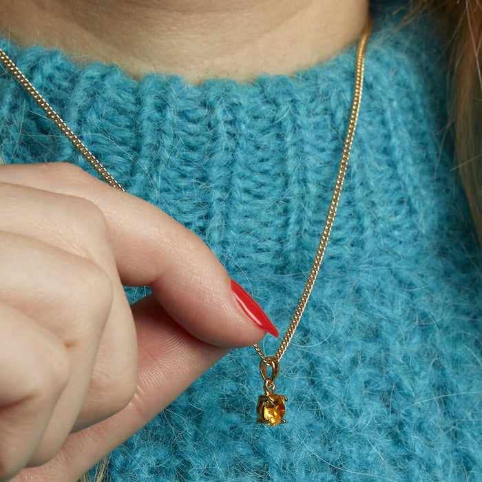 Gold Plated November Topaz Birthstone Necklace