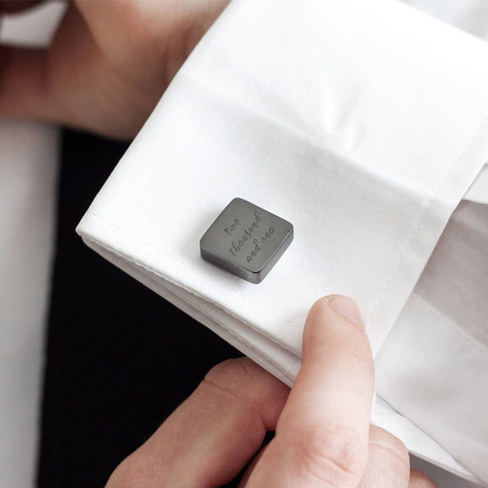 Milestone Written Year Personalised Square Cufflinks