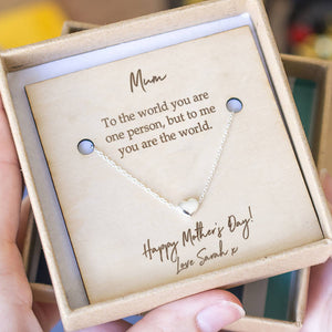 Mum You're The World' Heart Necklace