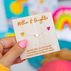 Mothers And Daughters Connected By Heart Necklace