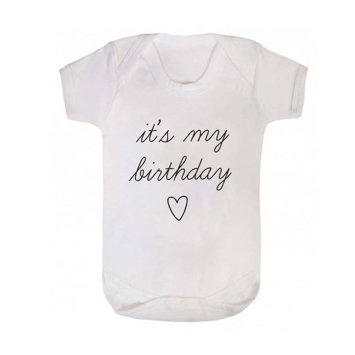 New Baby 'It's My Birthday' Baby Grow Vest