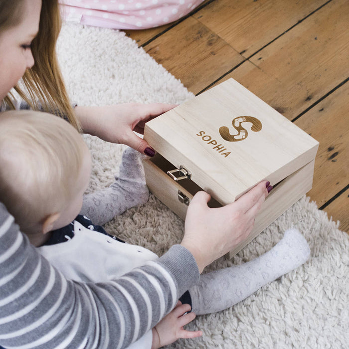 New Baby Personalised Name Memory Box