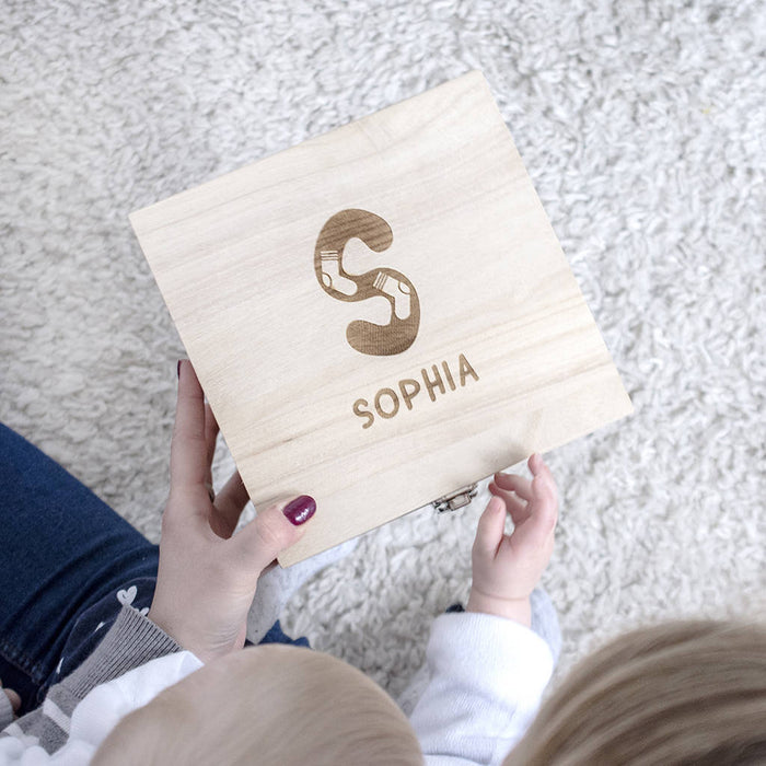 New Baby Personalised Name Memory Box