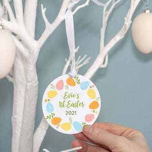Personalised Baby's First Easter Egg Wreath Decoration